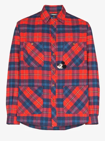 X Disney Mickey Mouse checked cotton shirt